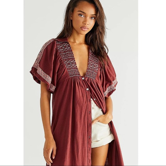 NEW Free People Samantha Shirtdress in Double Dare - Picture 15 of 16